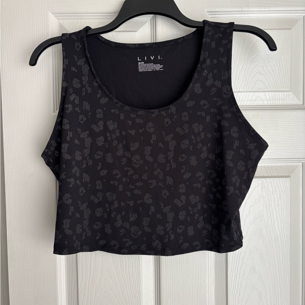 Livi Active Black Patterned Crop Top
